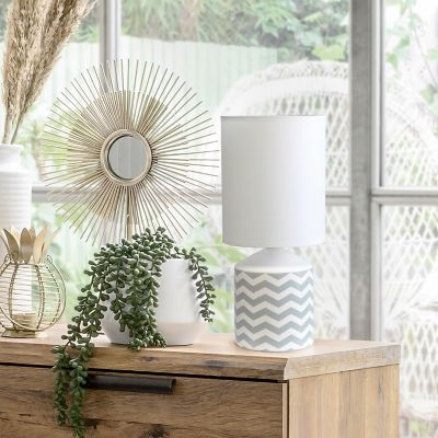 Image showing  Fresh Prints Table Lamp, Gray Waves