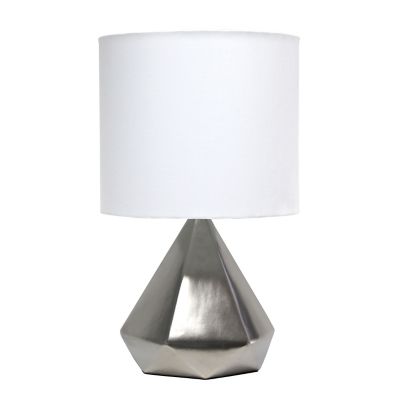 Image showing  Solid Pyramid Table Lamp, Silver Base