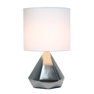 Image showing  Solid Pyramid Table Lamp, Silver Base