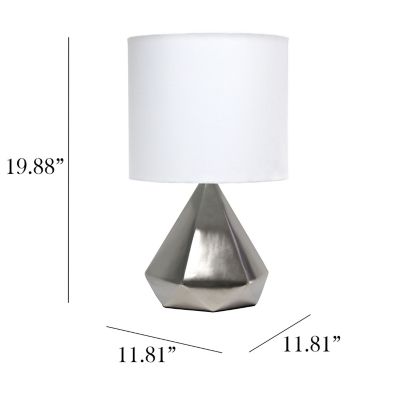 Image showing  Solid Pyramid Table Lamp, Silver Base