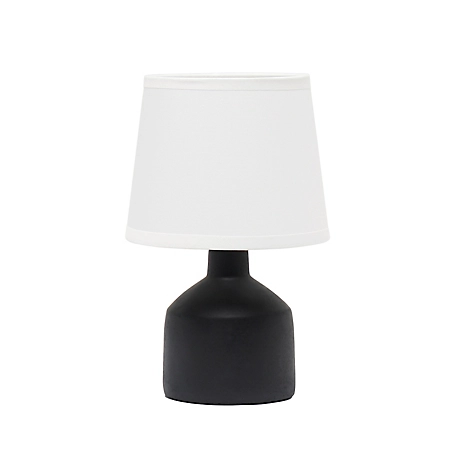 Simple Designs Mini Bocksbeutal Concrete Table Lamp, Black