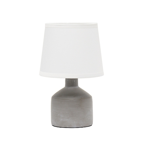 Simple Designs Mini Bocksbeutal Concrete Table Lamp, Gray