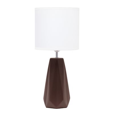 Image showing  Ceramic Prism Table Lamp, Brown Base