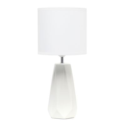 Image showing  Ceramic Prism Table Lamp, White Base