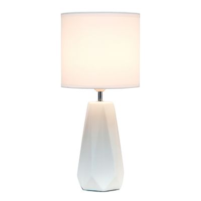 Image showing  Ceramic Prism Table Lamp, White Base