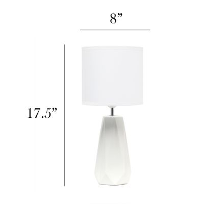 Image showing  Ceramic Prism Table Lamp, White Base