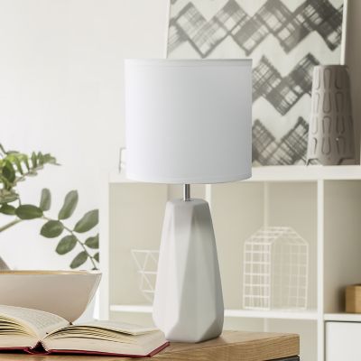 Image showing  Ceramic Prism Table Lamp, White Base