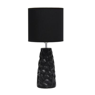 Simple Designs Sculpted Ceramic Table Lamp, Black Base