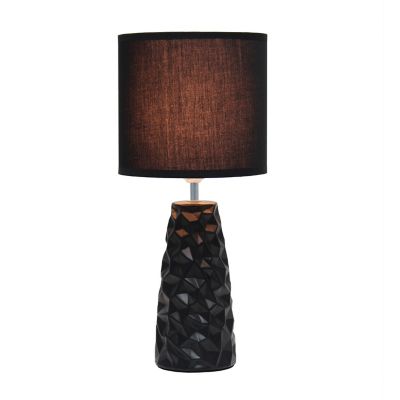 Image showing  Sculpted Ceramic Table Lamp, Black