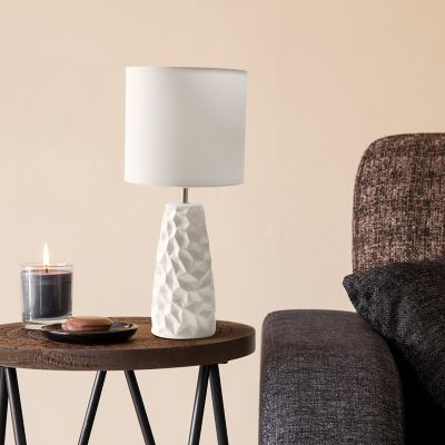 Image showing  Sculpted Ceramic Table Lamp, Off-White Base