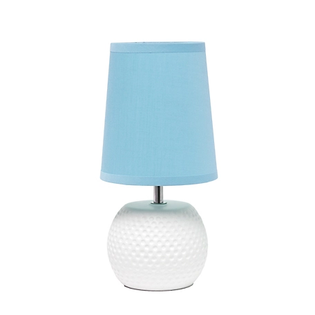 Simple Designs Studded Texture Ceramic Table Lamp, Blue Shade
