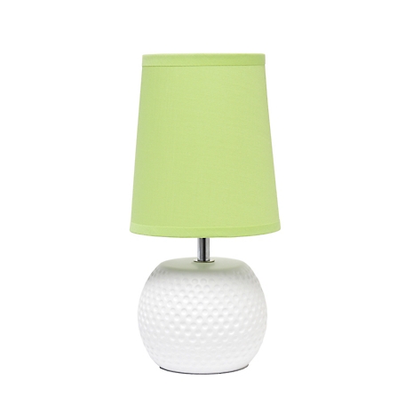 Simple Designs Studded Texture Ceramic Table Lamp, Green Shade