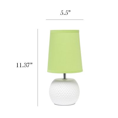 Image showing  Studded Texture Ceramic Table Lamp, Green Shade