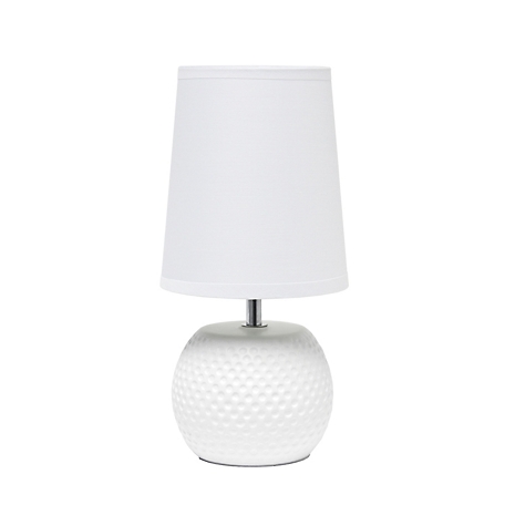 Simple Designs Studded Texture Ceramic Table Lamp, White Shade