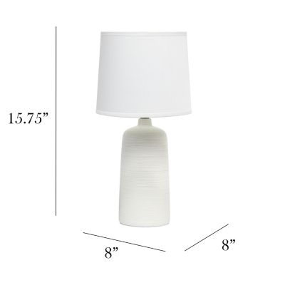 Image showing  Textured Linear Ceramic Table Lamp, Off-White Base