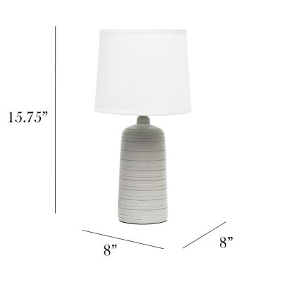Image showing  Textured Linear Ceramic Table Lamp, Taupe Base