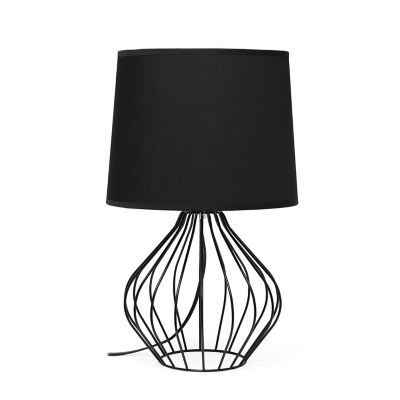 Image showing  9.4 in. H Geometrically Wired Table Lamp, Black Base, Black Shade