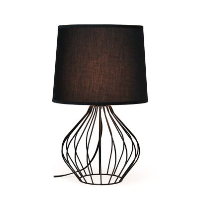 Image showing  9.4 in. H Geometrically Wired Table Lamp, Black Base, Black Shade