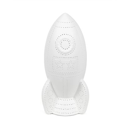 Image showing  12.5 in. H Rocket Ship Porcelain Table Lamp