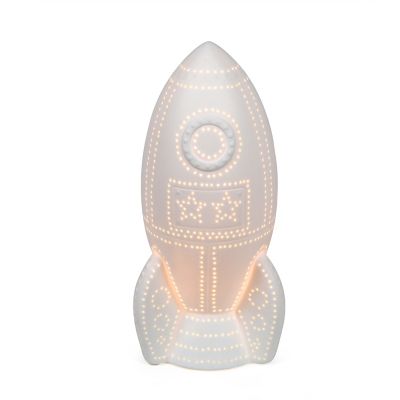 Image showing  12.5 in. H Rocket Ship Porcelain Table Lamp