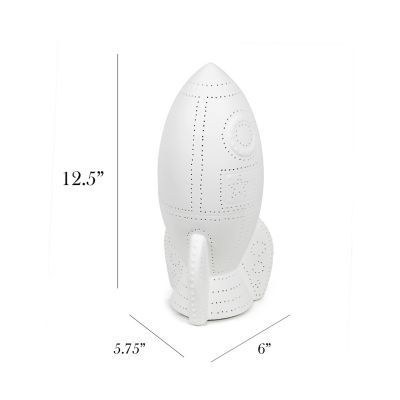 Image showing  12.5 in. H Rocket Ship Porcelain Table Lamp