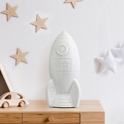Image showing  12.5 in. H Rocket Ship Porcelain Table Lamp
