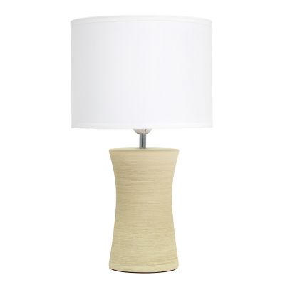 Image showing  Ceramic Hourglass Table Lamp, Beige