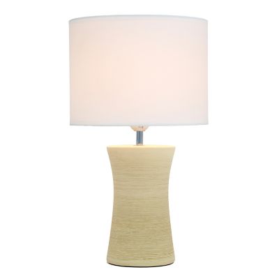 Image showing  Ceramic Hourglass Table Lamp, Beige