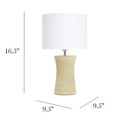 Image showing  Ceramic Hourglass Table Lamp, Beige