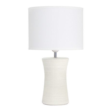 Simple Designs Ceramic Hourglass Table Lamp, Off-White