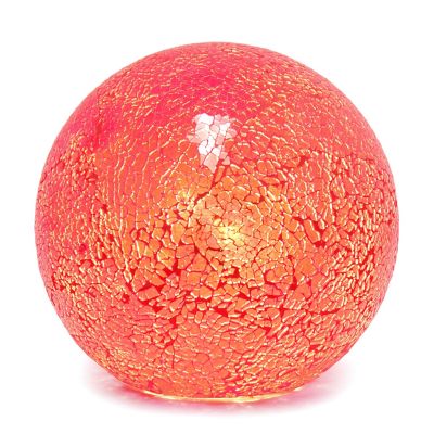 Image showing  1-Light Mosaic Stone Ball Table Lamp, Red