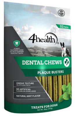 4health Plaque Buster Dental Dog Treats, Mint, 32 ct. Great Chews