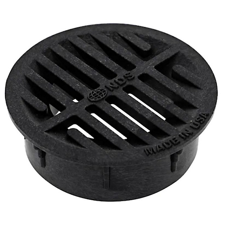 NDS 4 in. Plastic Round Drainage Grate in Black, Fits 3 & 4 in. Pipe