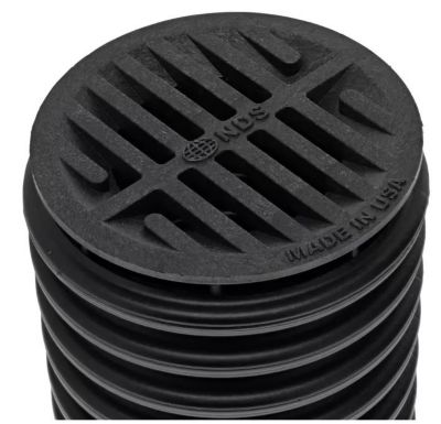 Image showing  Plastic Round Drainage Grate, 4 in., Black, Fits 3 & 4 in. Pipe