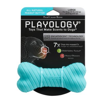 Playology Dual Layer Bone Peanut Butter Dog Toy