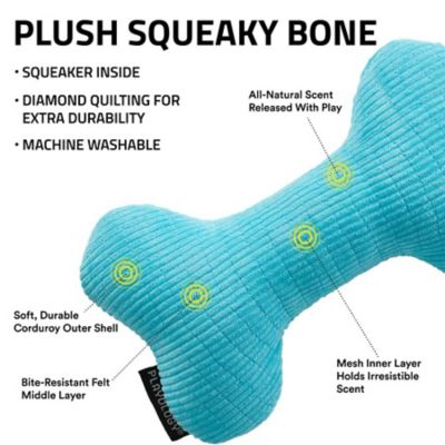 Image showing  Peanut Butter Plush Squeaky Bone, Medium