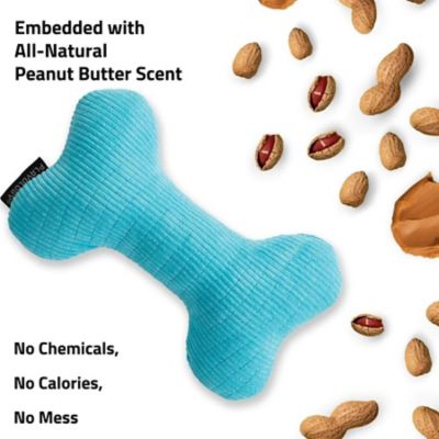 Image showing  Peanut Butter Plush Squeaky Bone, Medium