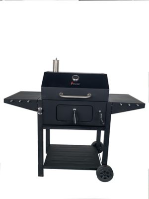 Image showing  Deluxe Charcoal Cart Grill, 575 sq. in., Black