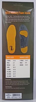 Image showing 1 th HOSS Boot Company Men's Memory Foam Insole, Gel Pressure Point Pads, All-Day Comfort