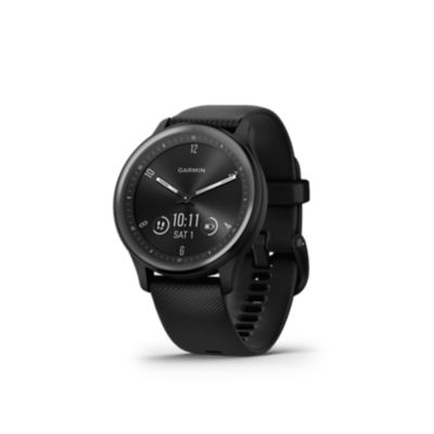 Garmin vivomove Sport Smartwatch, Black Case and Silicone Band with Slate Accents