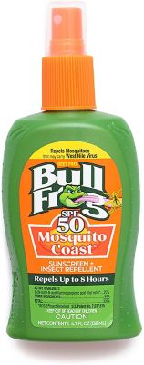 Bull Frog SPF 50 Mosquito Coast Sunscreen and Insect Repellent, 4.7 oz. Pump Bottle