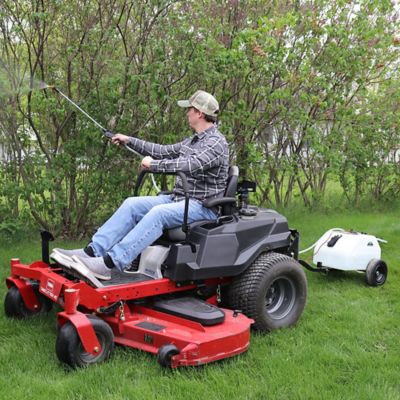 Image showing 6 th Master Mfg 12 gal. 1-Nozzle 12V Lawn Trailer Broadcast Sprayer, 7 ft. Swath