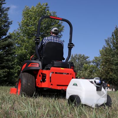 Image showing 7 th Master Mfg 12 gal. 1-Nozzle 12V Lawn Trailer Broadcast Sprayer, 7 ft. Swath