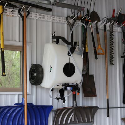 Image showing 8 th Master Mfg 12 gal. 1-Nozzle 12V Lawn Trailer Broadcast Sprayer, 7 ft. Swath