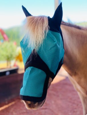 Trail Riding Sun Protection and Styles Pasture Horse Fly Mask Cover Ears Nose Stable All Around Barn 