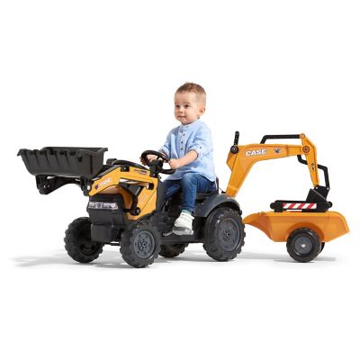 Image showing  Case CE 580 Super N Pedal Backhoe Loader with Trailer Ride-On Toy, 2-5 Years, FA967N