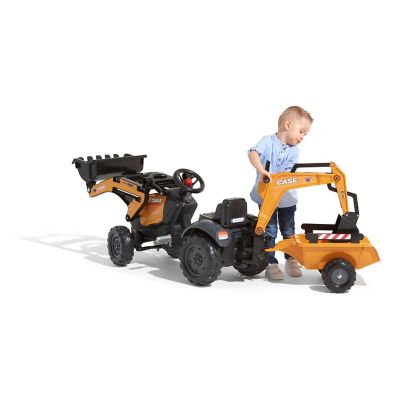 Image showing  Case CE 580 Super N Pedal Backhoe Loader with Trailer Ride-On Toy, 2-5 Years, FA967N