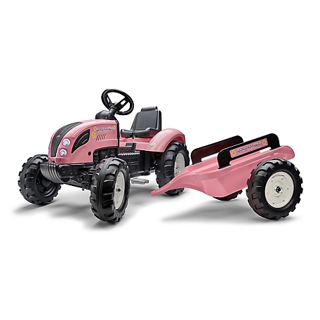 Falk Pink Country Star Farmer Pedal Ride-On Tractor, for Ages 3-7 Years, FA1058AB