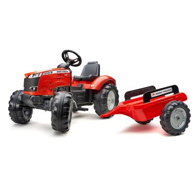 Falk Massey Ferguson 8740S Pedal Tractor Ride-On Toy with Trailer, for ages 3-7Years, FA4010AB