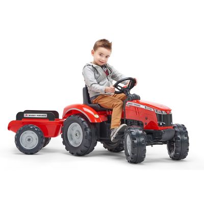 Image showing  Massey Ferguson 8740S Pedal Tractor Ride-On Toy with Trailer, for ages 3-7Years, FA4010AB